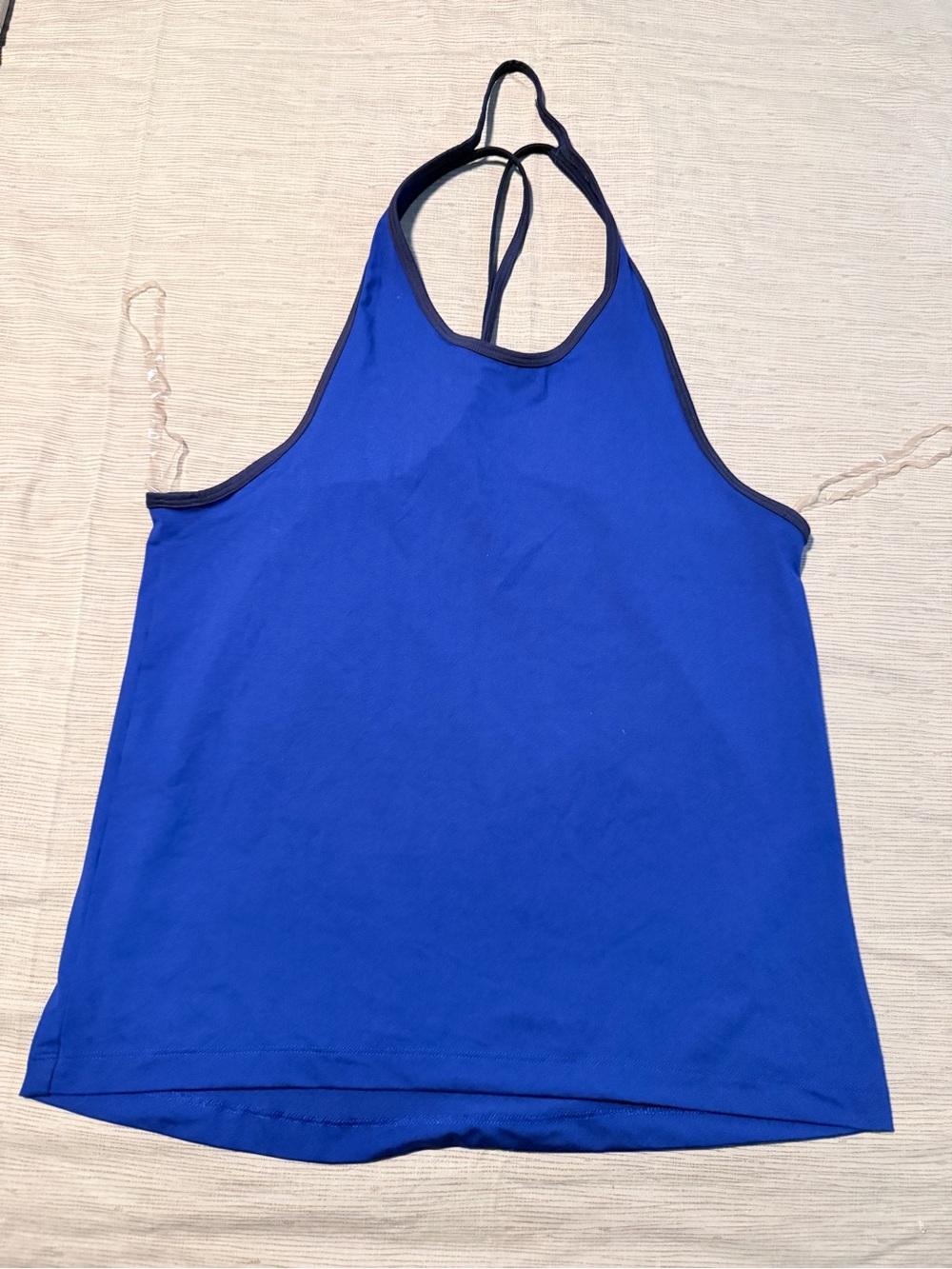 adidas Royal Blue Racerback Halter Tank with Black Trim